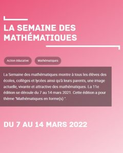 Image 2 Semaine Mathématiques 2022